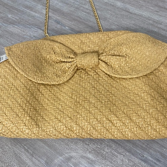 J. Crew Straw Bow Shoulder Bag in Natural Tan - Picture 3 of 6